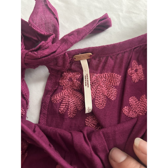 Free People Floral Embroidered Off Shoulder Fiona Shift Dress Womens Size Large - Picture 3 of 7